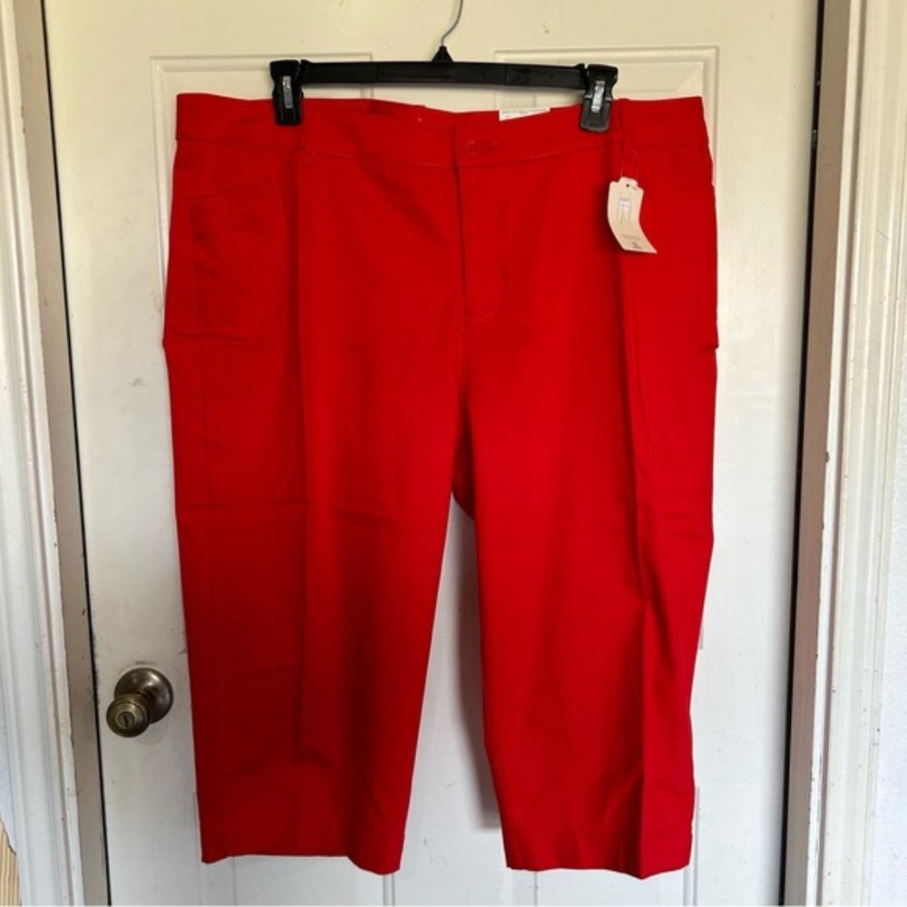 St John Bays Red Capri Pants Size 22
